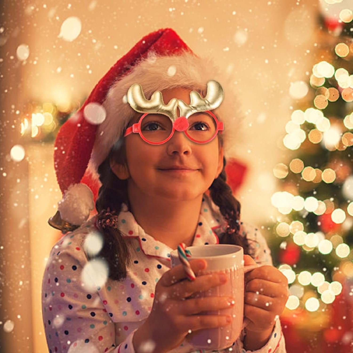 16 PCS Christmas Holiday Glasses for Kids & Adults ,Cute Christmas Glasses Frames,Fun Christmas Party Favors Festive Decorations & Trinkets , Perfect for Goodie Bag Stuffers ,best Photos booth - Image 8