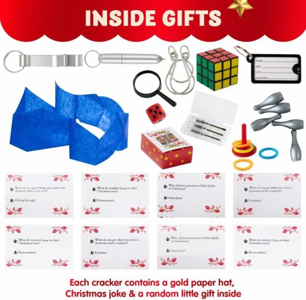 JOYIN 8 Pack Christmas Party Favor Non-Snap Christmas Party Table Favors with Holiday Party Favor Supplies for Kids and Adults, Christmas Parties, Dinners and Holidays - Image 3