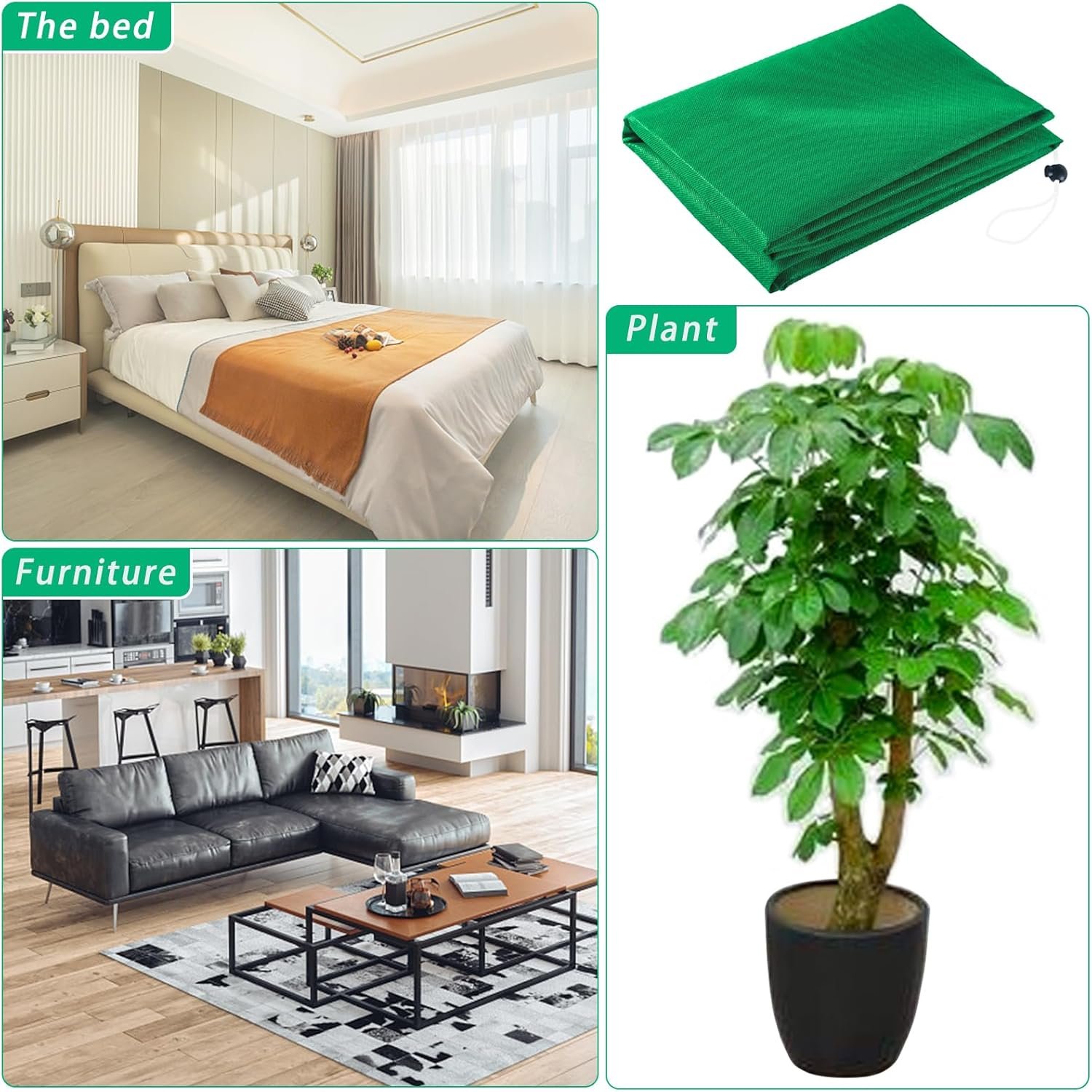 Upright Christmas Tree Storage Bag, Christmas Tree Cover for Up to 9FT x 6FT Standing Artificial Xmas Tree with Ornaments, Large Holiday Assembled Christmas Tree Bag with Zipper and Drawstring(Green) - Image 7