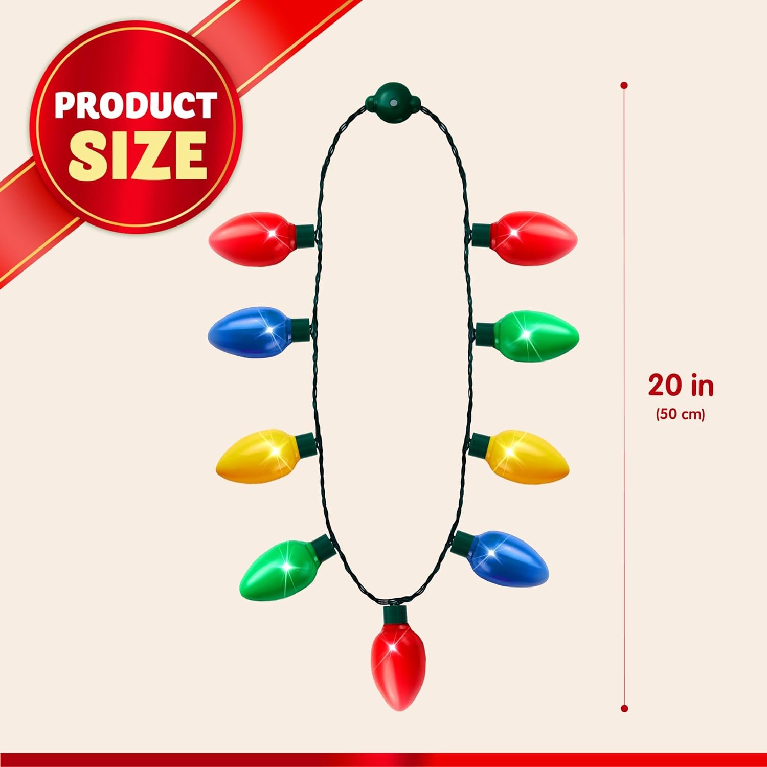 JOYIN 6 Packs Christmas LED Light Up Bulb Necklaces 9 Bulbs LED Necklace Holiday Necklace Xmas Costume Accessories for Christmas Party Favor Party Supply - Image 5