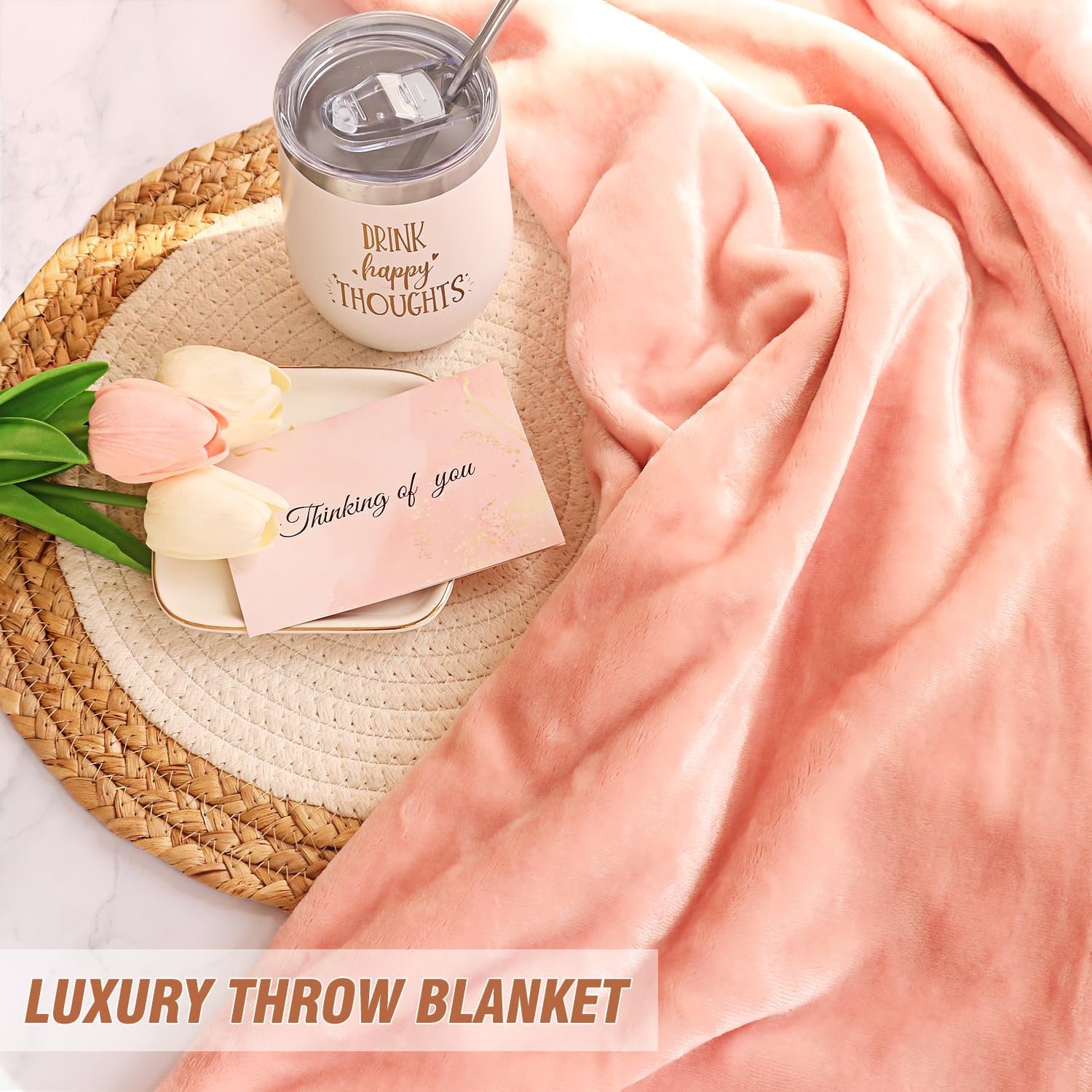 Birthday Gifts for Women, Self Care Gifts for Women, Gifts for Mom, Get Well Soon Care Package with Luxury Flannel Blanket, Christmas Relaxing Spa Box - Image 4