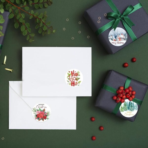 1000 Pcs Christmas Stickers for Envelopes,1.5 Inch Round Christmas Stickers for Crafts,Christmas Envelope Seal Cards Gift Stickers,8 Designs - Image 6