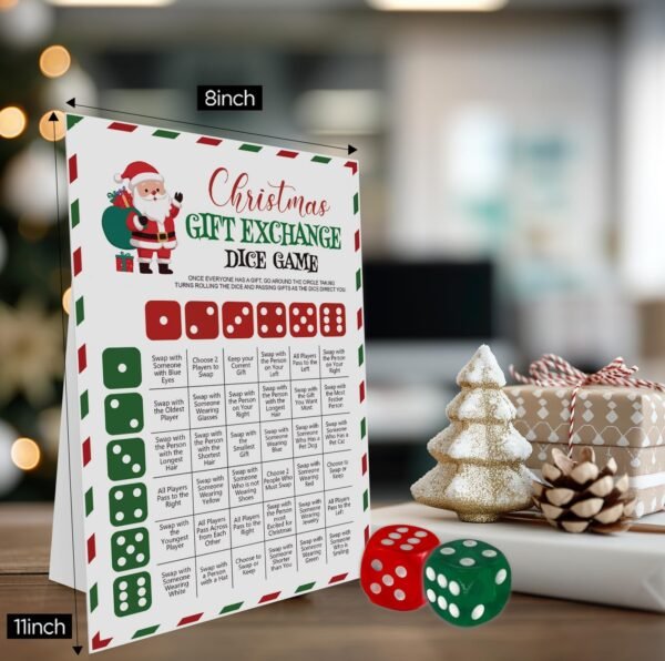Christmas Games, Exchange Dice Game, Christmas Dice Game, Christmas Games for Family Party,Christmas Games for Office-CHDG01 - Image 3