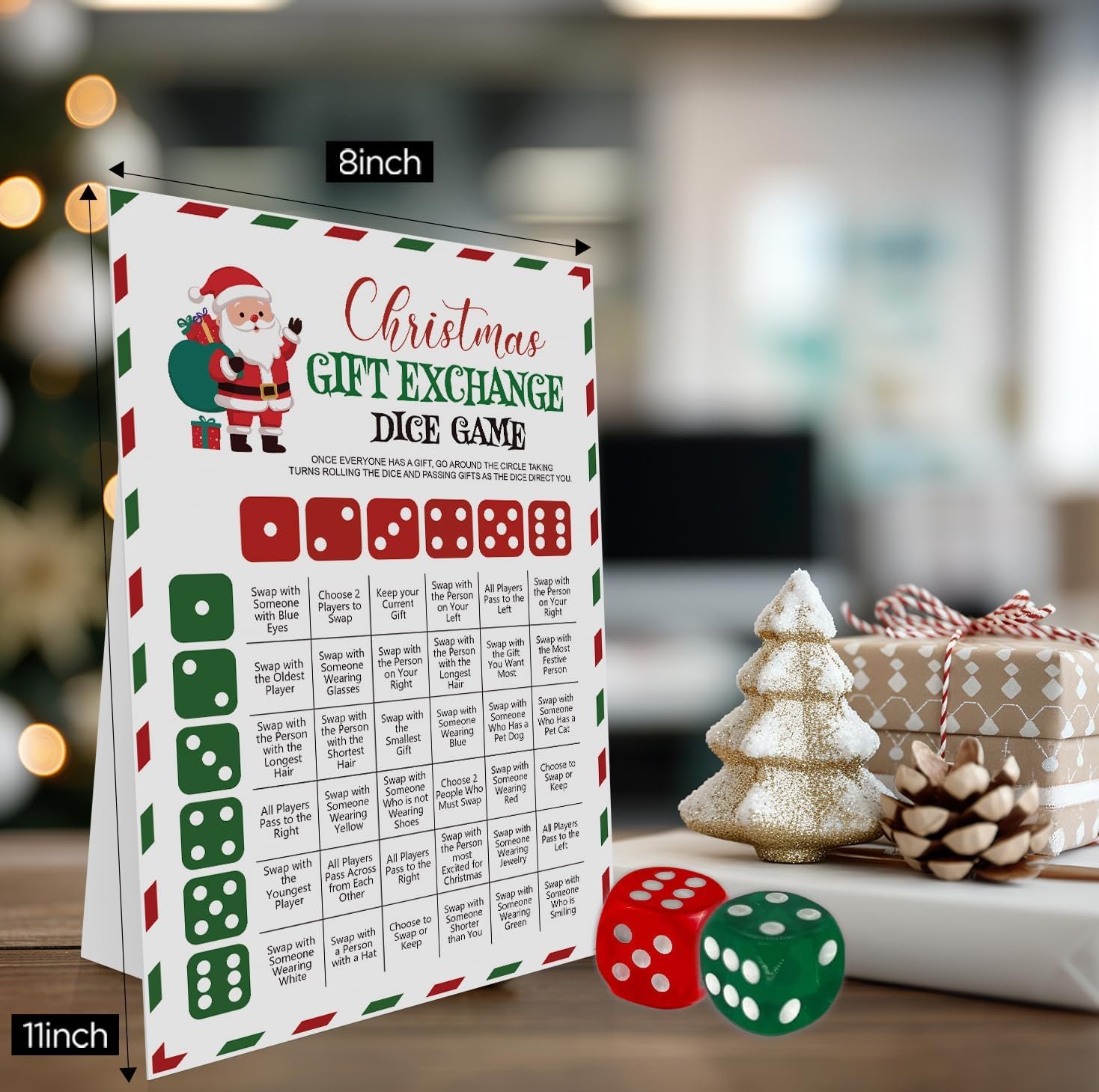 Christmas Games, Exchange Dice Game, Christmas Dice Game, Christmas Games for Family Party,Christmas Games for Office-CHDG01 - Image 3