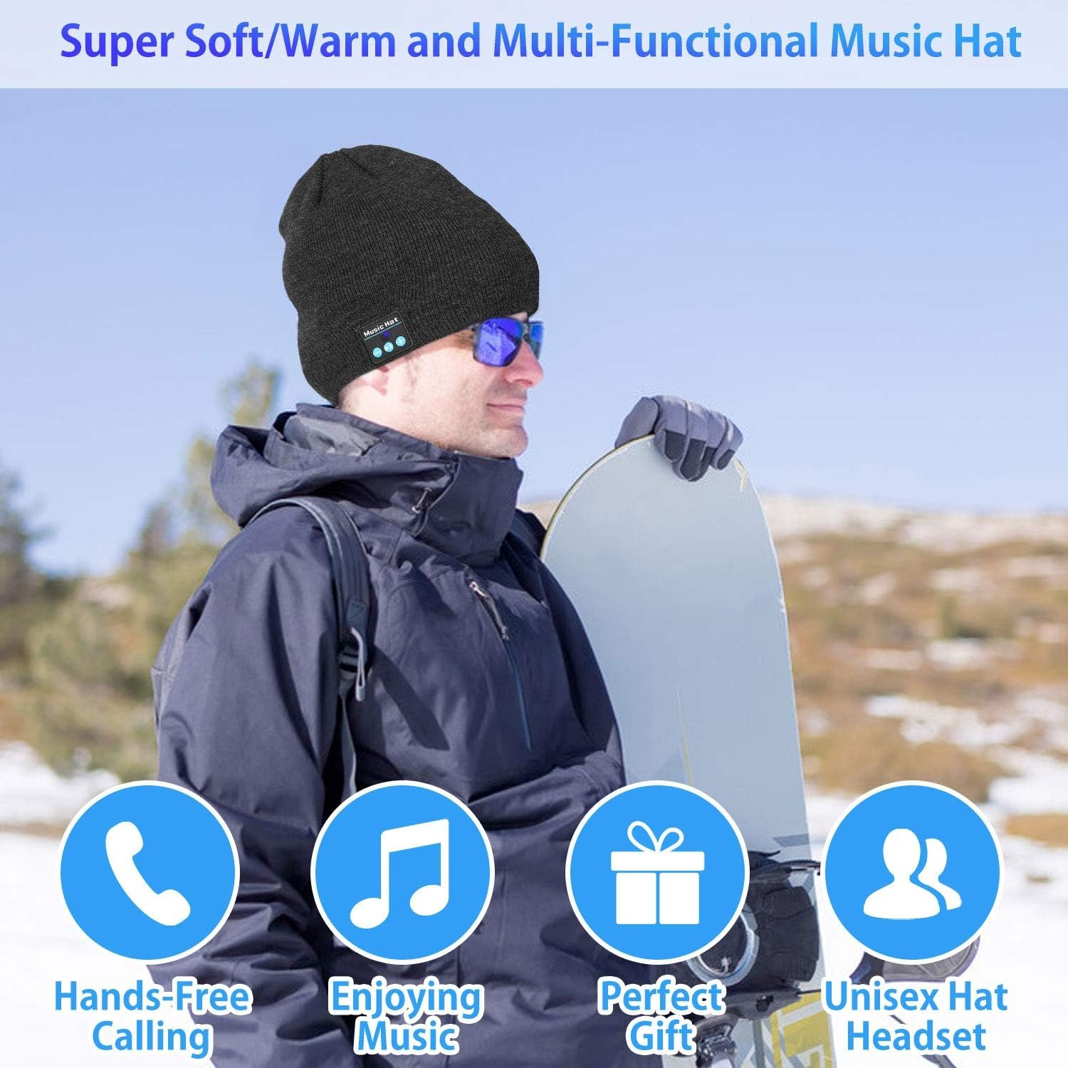 Unisex Wireless Beanie Hat with Exquisite Packaging Wireless Winter Hats Cap Music Hat Beanie Winter Knit Cap - Image 3