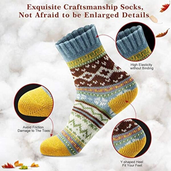 MORECOO Womens Socks Winter - Christmas Gifts for Women - Thick Wool Soft Warm Fuzzy Cozy Crew Socks for Women - Image 6