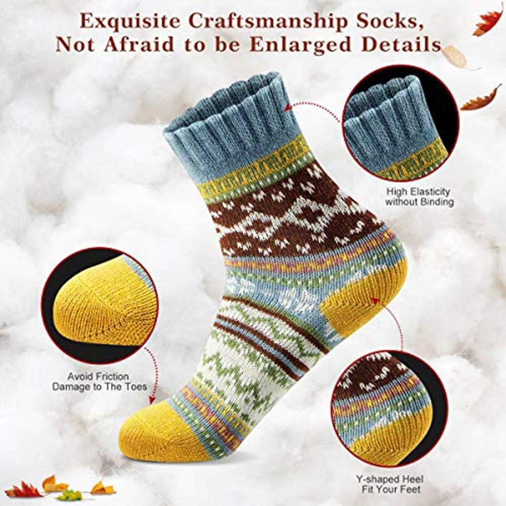 MORECOO Womens Socks Winter - Christmas Gifts for Women - Thick Wool Soft Warm Fuzzy Cozy Crew Socks for Women - Image 6