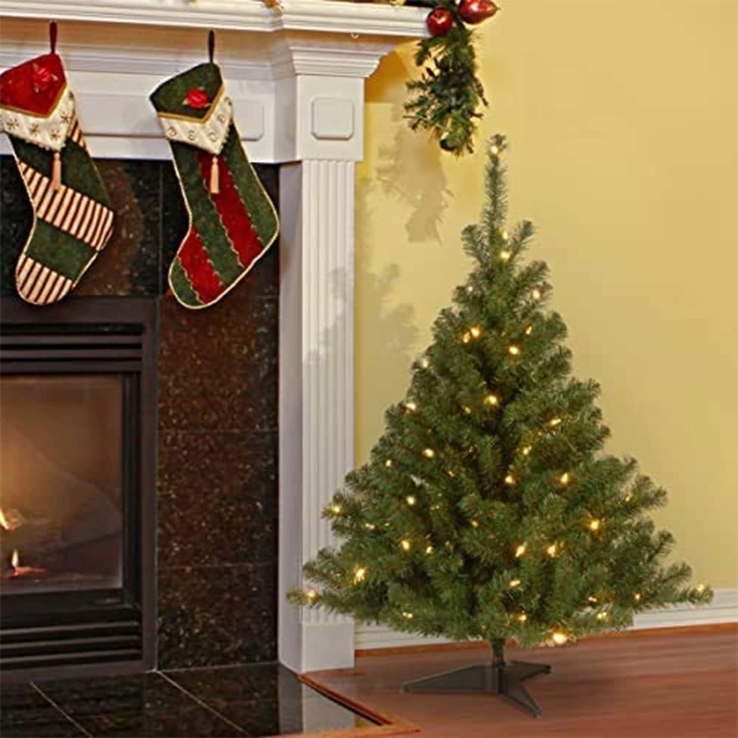 National Tree Company Pre-Lit Artificial Mini Christmas Tree, Green, Kincaid Spruce, White Lights, Includes Stand, 4 Feet - Image 3
