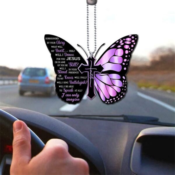 Purple Butterfly Car Rearview Mirror Hanging Accessories - Christian Christmas Ornament - Butterfly Gifts for Women - Gift Decoration for Christmas Tree - Image 7
