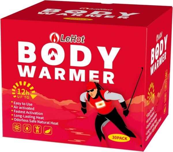 Body Warmers - 30 Packs Disposable Adhesive Heat Patches for Up to 12 Hours of Safe, Natural Heat, Ideal for Outdoor Activities Like Skiing, Hiking & More, Fastest Activation for On-The-Go Warmth. - Image 2