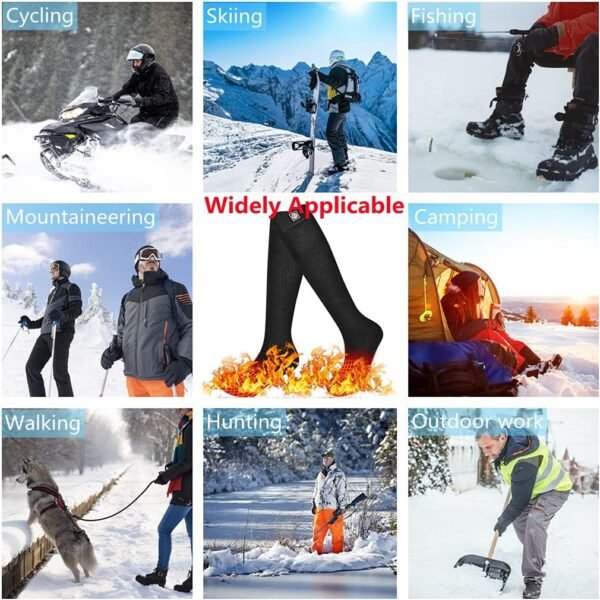 Savior Heated Socks,Rechargeable Electric Heated Socks for Men Women,Winter Foot Warmers,Suitable for Outdoor Work,Skiing,Skating,Cycling,Camping,Fishing,Hunting,etc. - Image 6