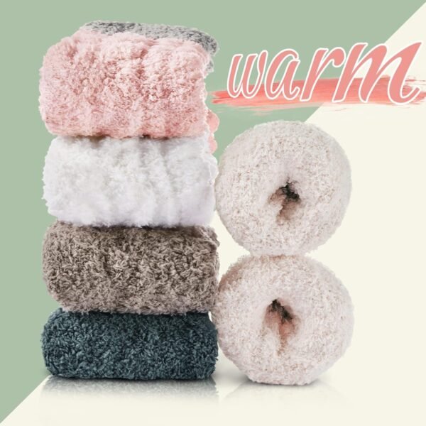 Clothirily Fuzzy Socks for Women, Womens Fluffy Socks, Winter Soft Cozy Socks Fuzzy Slipper Socks for Women - Image 3