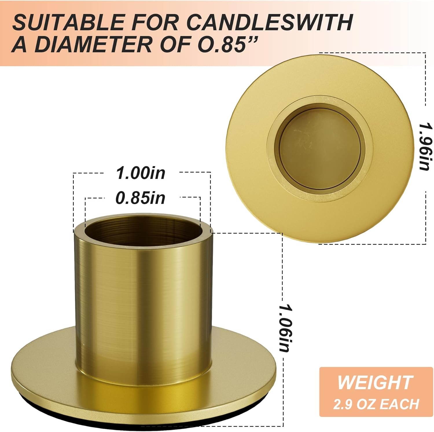 6 Pcs Brass Gold Candlestick Holders, Taper Candle Holders for Table Centerpiece, Festive Christmas Mantel Decoration or Home Decor - Image 3