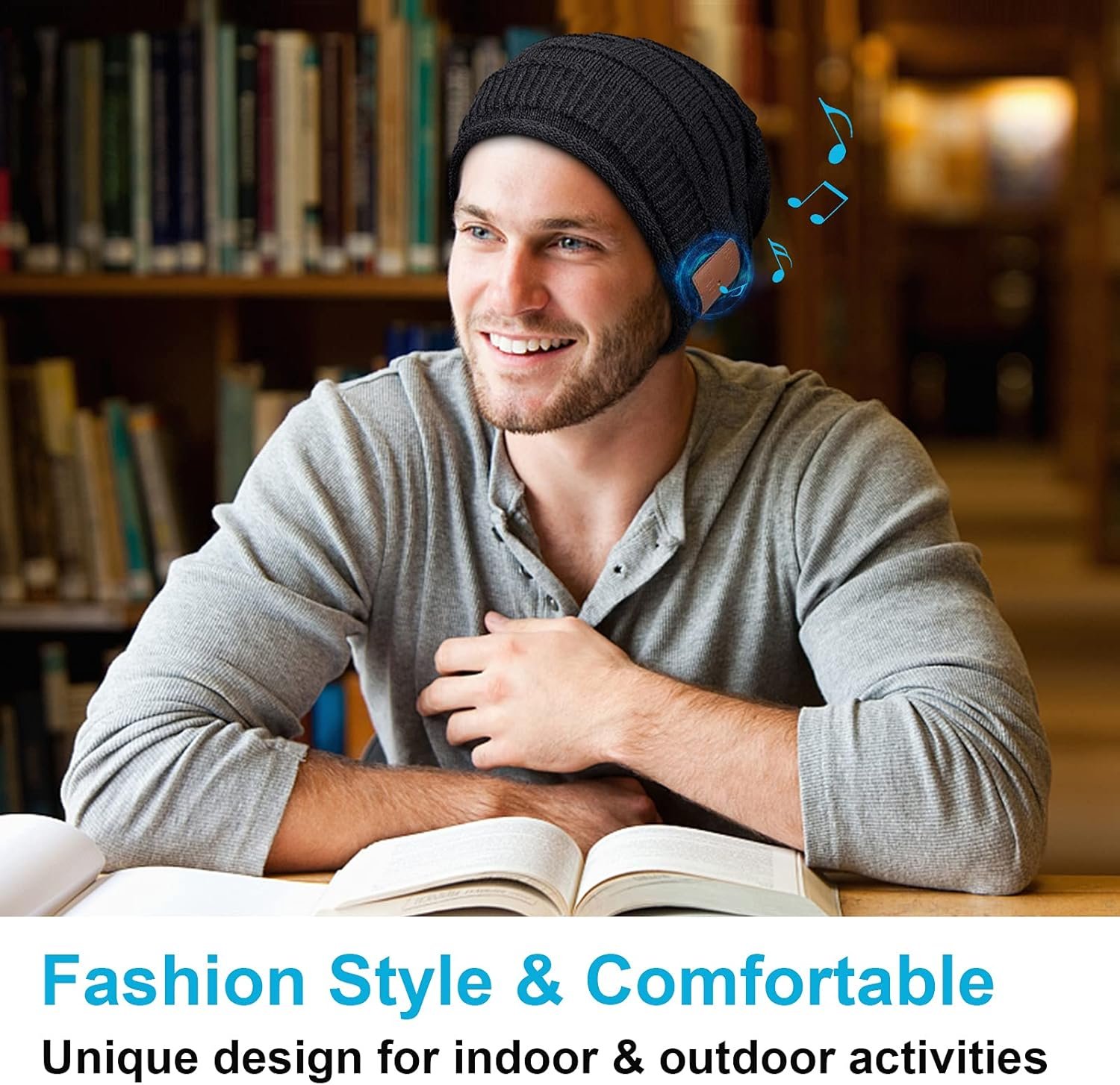Mydeal Bluetooth Beanie Hat Cap with Stereo Speaker Headphones for Outdoor Sports Skiing Snowboard Skating Jogging - Image 7