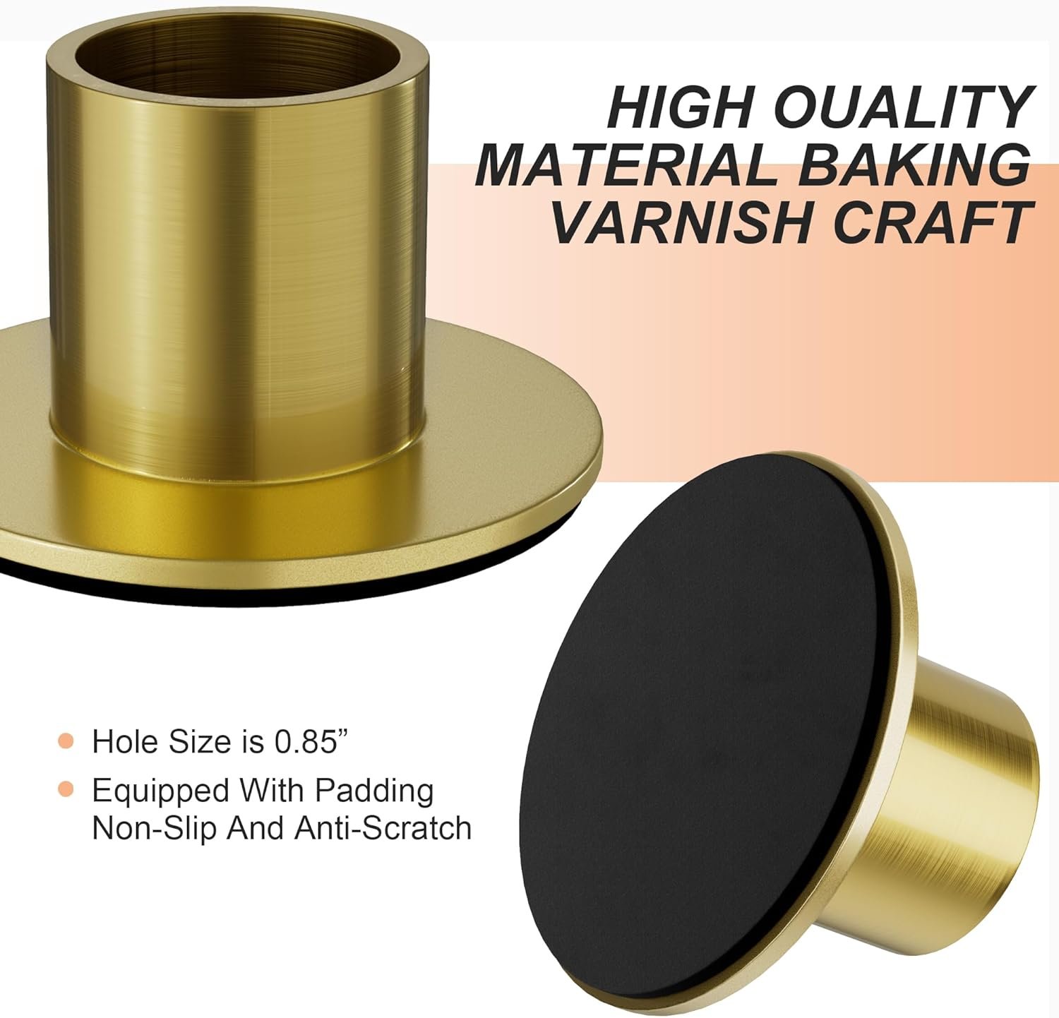 6 Pcs Brass Gold Candlestick Holders, Taper Candle Holders for Table Centerpiece, Festive Christmas Mantel Decoration or Home Decor - Image 4