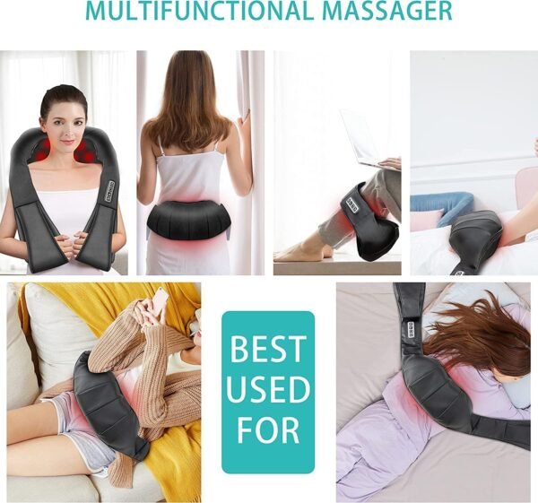 AERLANG Shiatsu Back and Neck Massager, Back Massager Deep Tissue Kneading Massager Neck and Shoulder Massager with Heat, Electric 4D Massage Pillow Fathers Day Dad Gifts from Daughter(NOT Cordless) - Image 6
