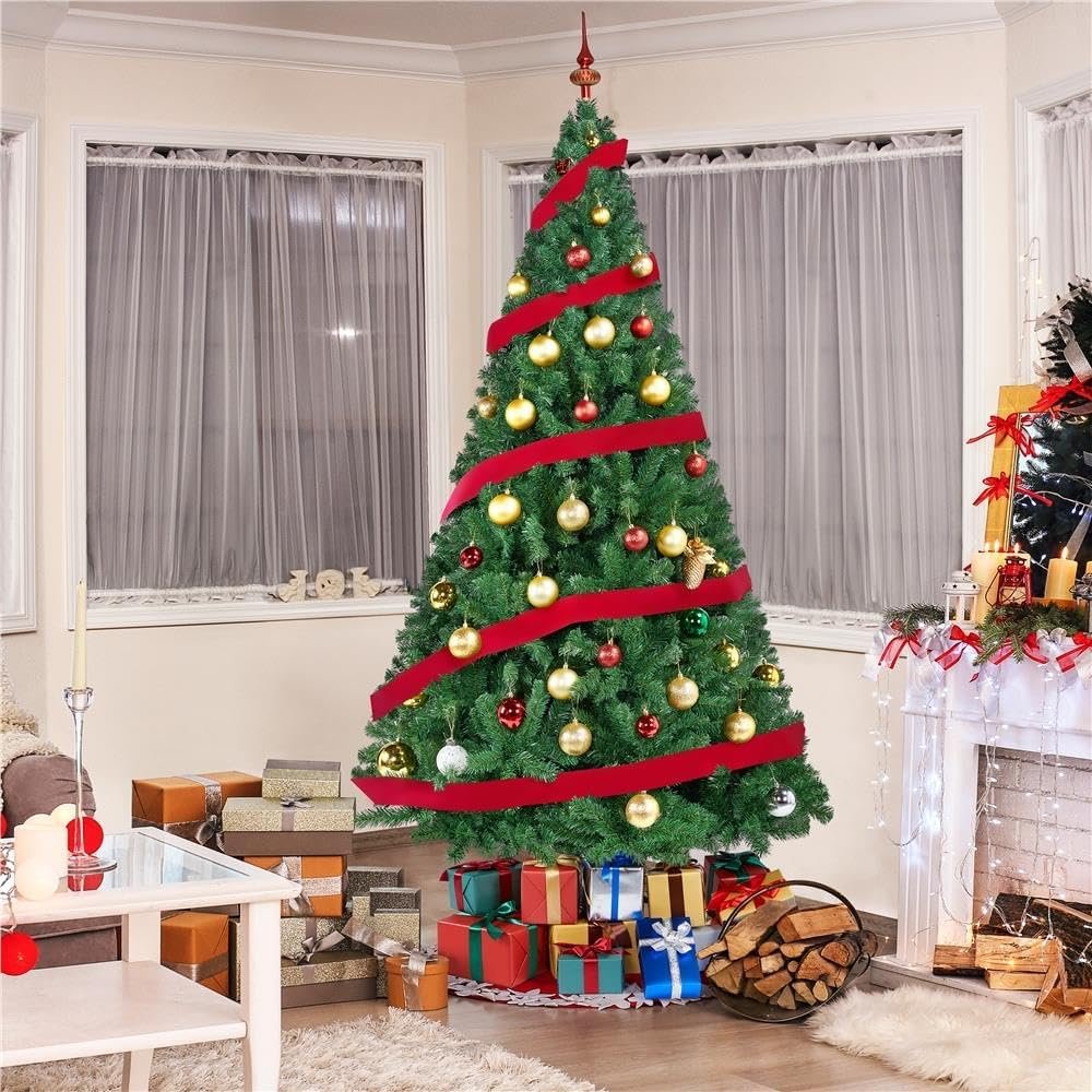 Yaheetech 7.5ft Artificial Full Spruce Christmas Tree, Artificial Xmas Tree with 1011 PVC Branch Tips and Foldable Metal Stand for Home, Party, Office Decoration, Holiday Décor Indoor & Outdoor, Green - Image 3
