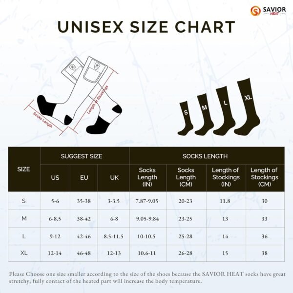 SAVIOR HEAT Heated Socks for Men Women with APP Control Battery Rechargeable Electric Heating Skiing Socks Washable Foot Warmer for Winter Hunting Skiing Fishing Hiking - Image 8