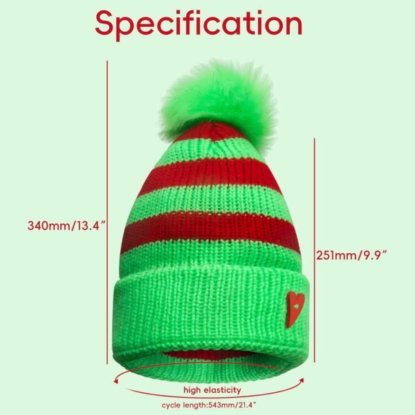 Knitted Santa Beanie Hat Christmas Knit Hat for Baby Kids Winter Warmer - Image 3