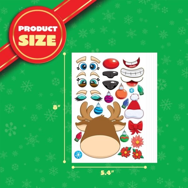 JOYIN 24 Pcs Christmas Make-a-face Stickers, Make Your Own Characters Mix and Match Sticker Sheets with Christmas Elf, Santa Santa, Snowman, Penguin, and Polar Bear Kids Party Favor Supplies Craft - Image 8
