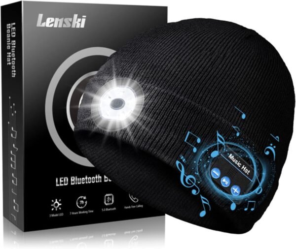 Lenski Stocking Stuffers for Adults Men, Dad Gifts for Men, Bluetooth Beanie Hats, Mens Gifts for Dad Him Grandpa Husband - Image 2