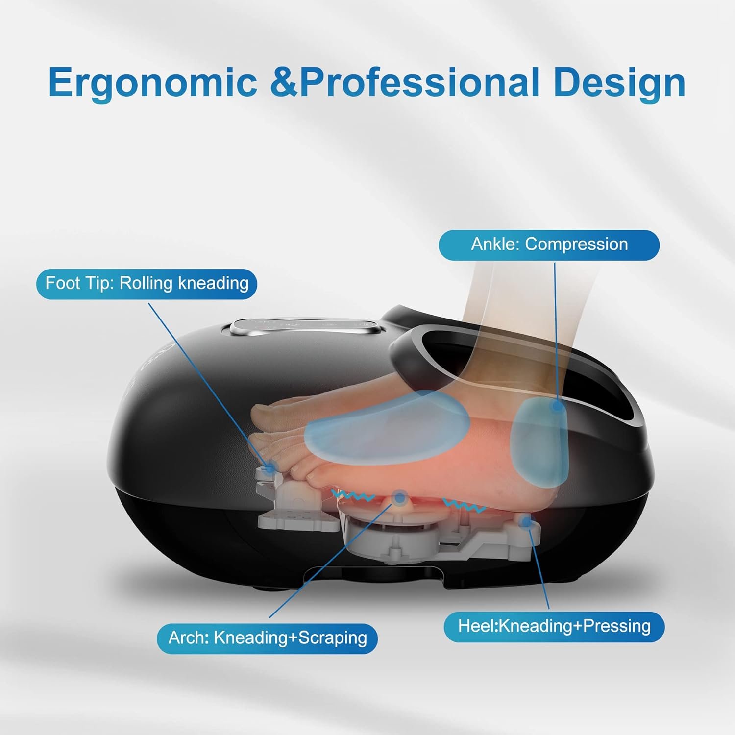 COMFIER Shiatsu Foot Massager with Heat, Vibration,Rolling Compression Feet Massager Machine,Gifts for Her,Him Fits Size up to 13“ Multiple Modes - Image 7