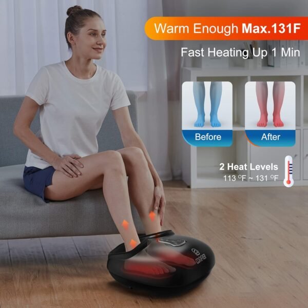 COMFIER Shiatsu Foot Massager with Heat, Vibration,Rolling Compression Feet Massager Machine,Gifts for Her,Him Fits Size up to 13“ Multiple Modes - Image 4