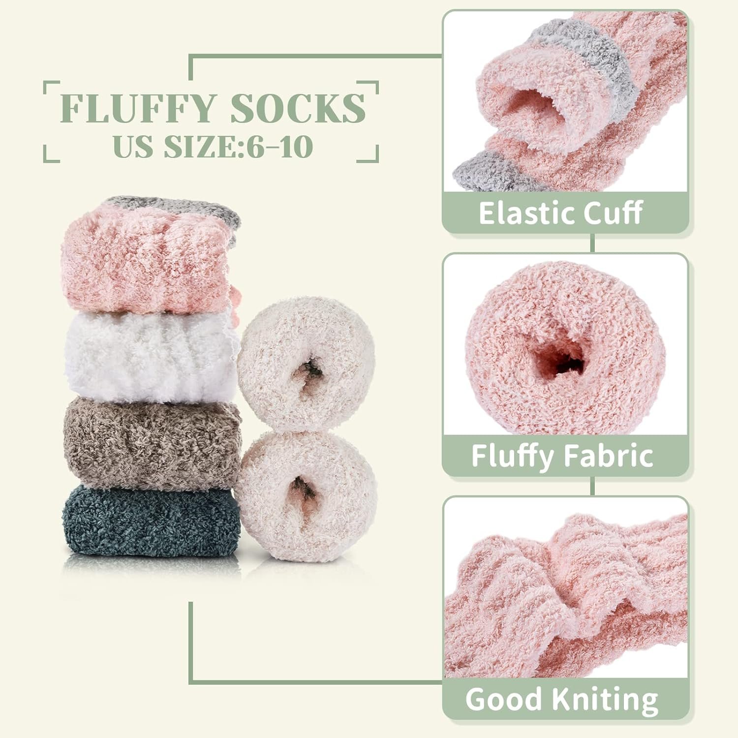 Clothirily Fuzzy Socks for Women, Womens Fluffy Socks, Winter Soft Cozy Socks Fuzzy Slipper Socks for Women - Image 4