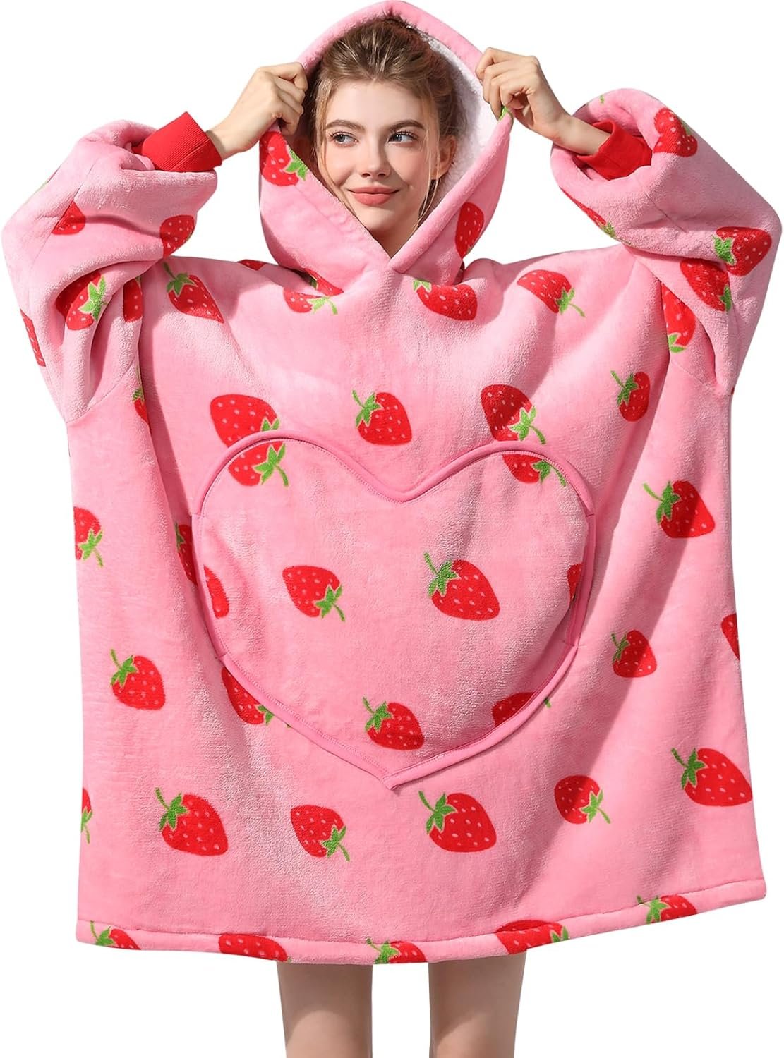 Wearable Blanket is Oversized Fluffy and Comfortable Plush Blanket,Warm Sherpa Sweatshirt,One Size for All - Image 9