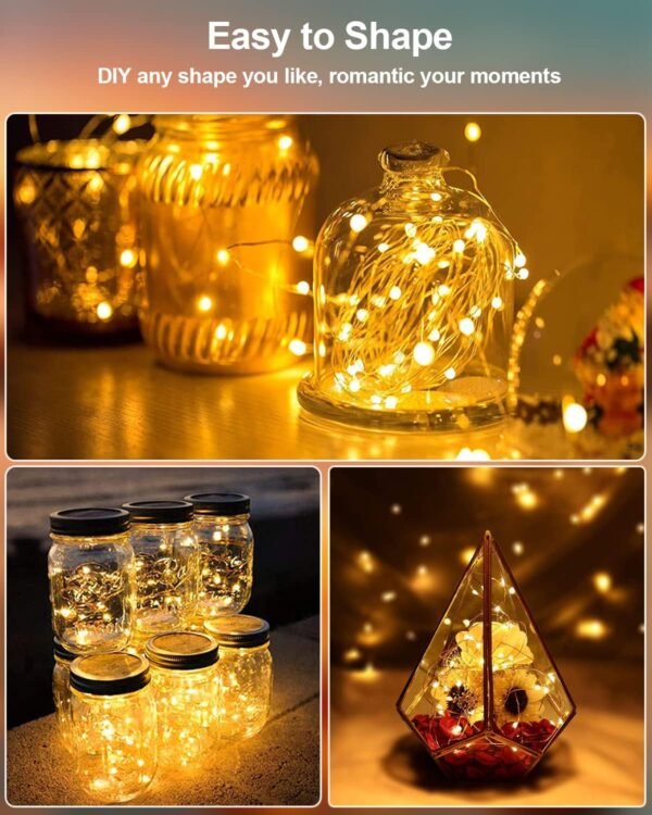 20 Pack Fairy Lights Battery Operated 3.3ft 20 LED Mini String Lights Twinkle Lights Copper Wire Firefly Starry Lights for Mason Jars Wedding Party Christmas Centerpiece Table Decorations, Warm White - Image 5