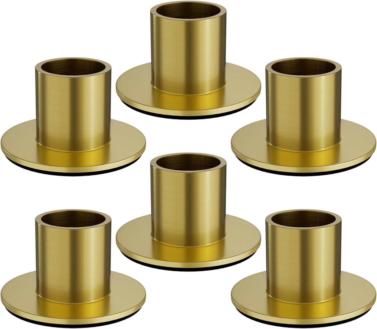 6 Pcs Brass Gold Candlestick Holders, Taper Candle Holders for Table Centerpiece, Festive Christmas Mantel Decoration or Home Decor - Image 2