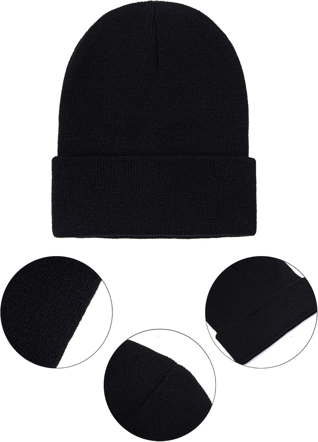Cooraby Winter Beanie Cap Warm Knit Cuff Skull Beanie Caps for Men or Women - Image 3