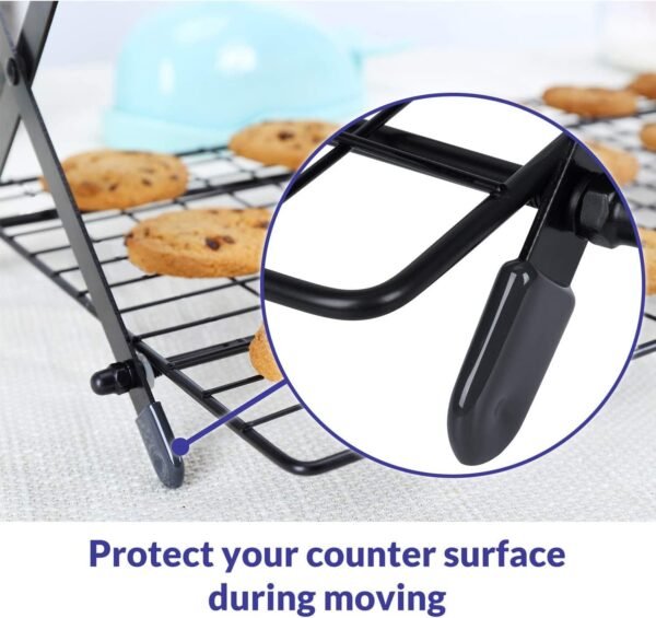 Geesta 2/3/4-Tier Upgraded Collapsible Cooling Rack with Adjustable 3 Setting Design Stackable Roasting Cooking Drying Wire Cooling Rack for Cookies Baking Gifts for Women - Image 5