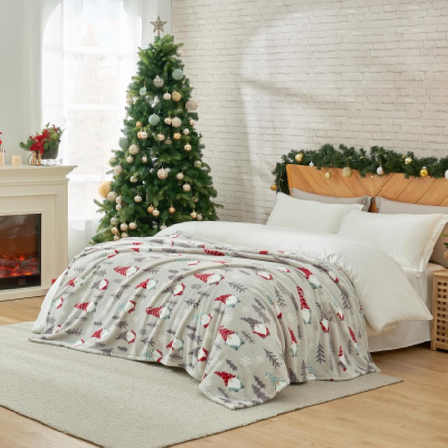 Cozy Bliss Gnome Throw Blanket Christmas Blanket Warm MilkyPlush™ Throw Blanket, Ultra Soft Cozy Throw Blanket for Couch, Sofa and Bed (Xmas Gnome, 50"x60") - Image 6