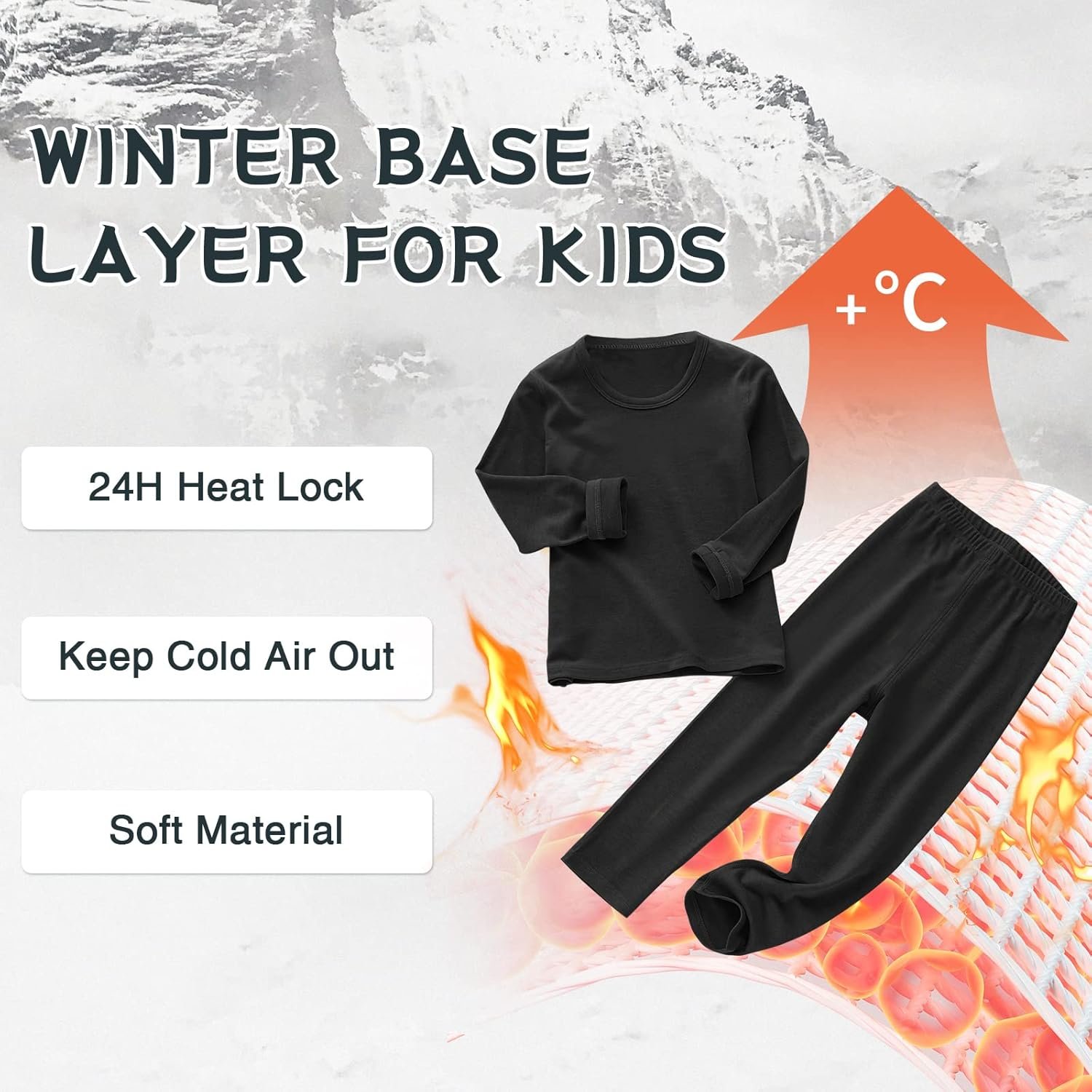 American Trends Boys Thermal Underwear Set Toddler Long Johns Set Fleece Lined Base Layer Winter Thermals Sets for Kids - Image 5