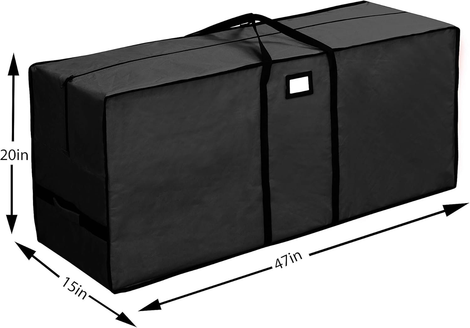 Tree Storage Bag, Waterproof Christmas Tree Storage, Fits Up to 7.5 ft Tall Artificial Disassembled Trees,Extra Large Heavy Duty Storage Container with Handles (Black, 47"x15"x20) - Image 3