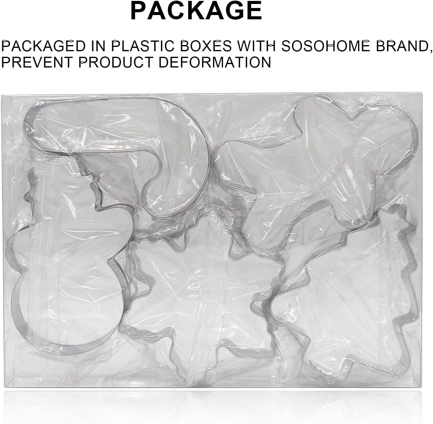 Christmas Cookie Cutter Set - 5 Piece Holiday Cookies Molds - Snowman, Christmas Tree, Gingerbread Man, Candy Cane, Snowflake - Image 4