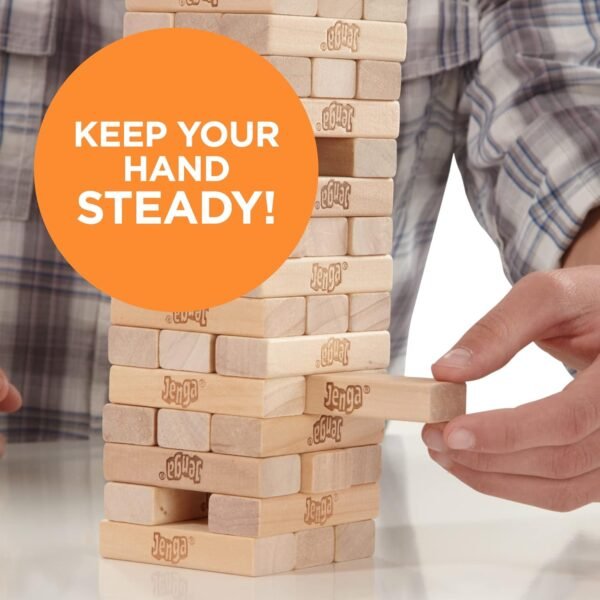 Hasbro Gaming Jenga Wooden Blocks Stacking Tumbling Tower Game | Party Games for Kids & Families | Christmas Stocking Stuffers | Ages 6+ (Amazon Exclusive) - Image 5