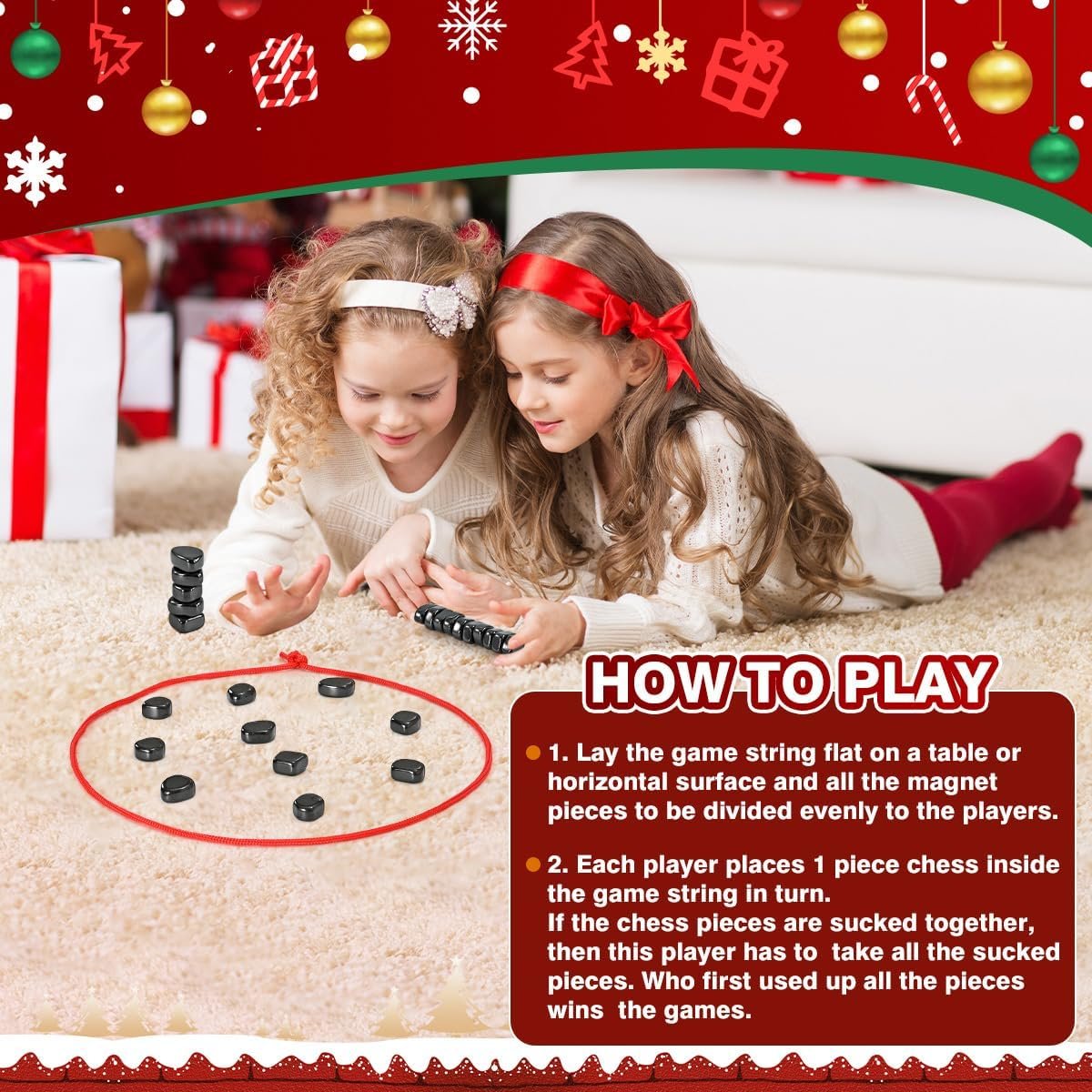Magnetic Chess Game with Stones, Magnet Game, Christmas Games, 1 to 4 Players, for Kids and Adults - Image 4