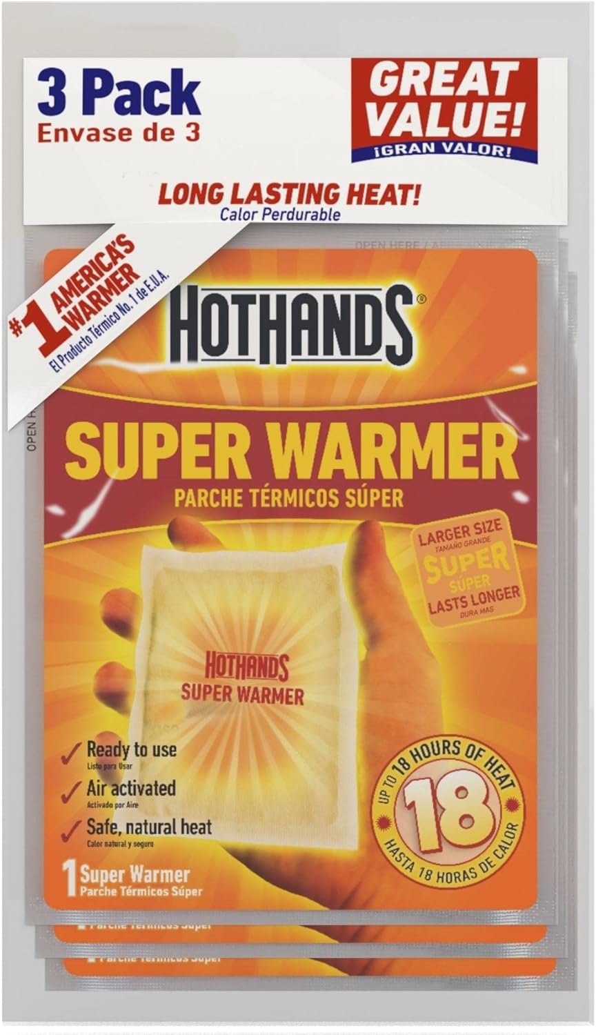 Body & Hand Super Warmers - Long Lasting Natural Odorless Air Activated Warmers - Up to 18 Hours of Heat - 3 Individual Warmers - Image 2