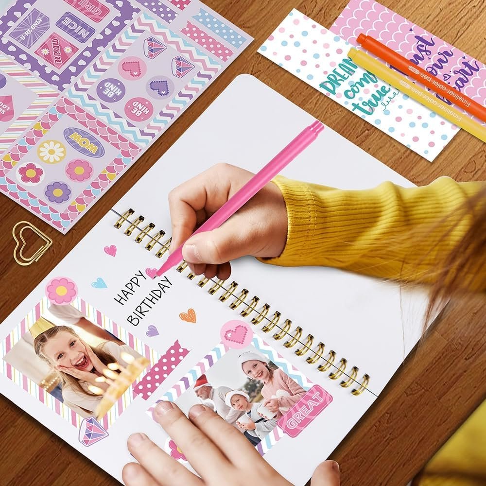 DIY Journal Kit for Girls - DIY Journal Set for Tween & Teen Girls, Stationery Set, Scrapbook & Diary Supplies Set, Journaling Art Crafts Kit, Ideal Gifts for 8 9 10 11 12 13 14 Year Old Girl - Image 5
