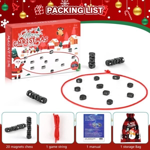Magnetic Chess Game with Stones, Magnet Game, Christmas Games, 1 to 4 Players, for Kids and Adults - Image 7