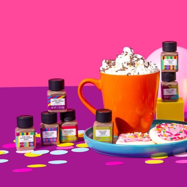 BomBombs, Hot Chocolate Mix Gift Set in Mini Bottles, Flavors Include Rocky Road, Pumpkin Pie, Chocolate Cherry, Peppermint Swirl, Salted Caramel Donut & More, Sampler Set of 16 - Image 5