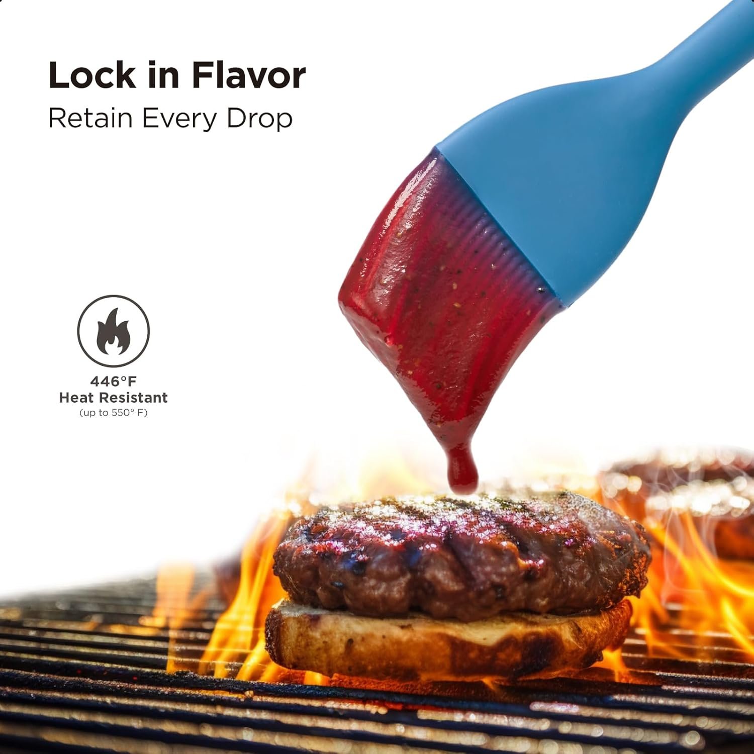Kitchen Mama WaltzGrip Platinum Silicone Basting Pastry Brush: Set of 2 Heat-Resistant for Cooking, Baking, Pastries, Grilling, Spreading Oil, Butter, BBQ Sauce, Eggs. Dishwasher-Safe (Blue) - Image 5