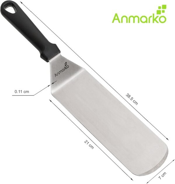 Spatula Turner Stainless Steel - Metal Spatula Set - Hibachi Spatula Great as BBQ Grill Accessories for Grill and Flat Top Griddle - Image 5