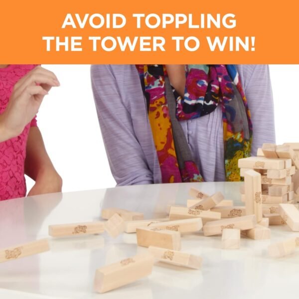 Hasbro Gaming Jenga Wooden Blocks Stacking Tumbling Tower Game | Party Games for Kids & Families | Christmas Stocking Stuffers | Ages 6+ (Amazon Exclusive) - Image 6