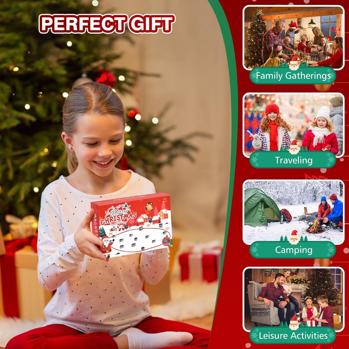Magnetic Chess Game with Stones, Magnet Game, Christmas Games, 1 to 4 Players, for Kids and Adults - Image 6