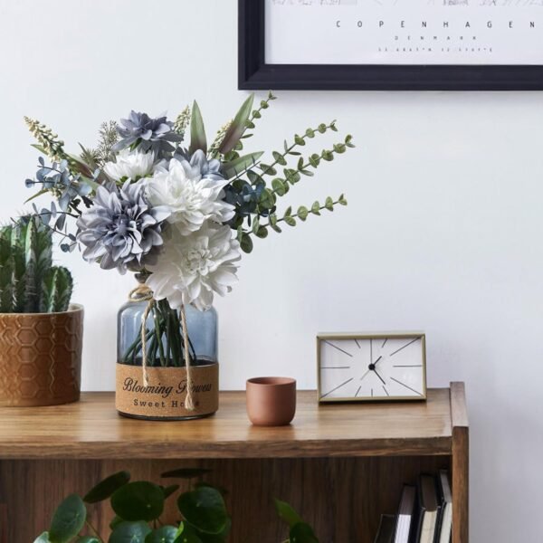 Leftover Faux Flowers in Vase,Artificial Flowers in Vase,Table Centerpieces for Dining Room,Flower Centerpieces for Tables,Fake Flowers with Vase,Kitchen Table Decor,Coffee Table Decor… - Image 10