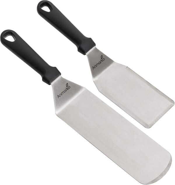 Spatula Turner Stainless Steel - Metal Spatula Set - Hibachi Spatula Great as BBQ Grill Accessories for Grill and Flat Top Griddle - Image 2