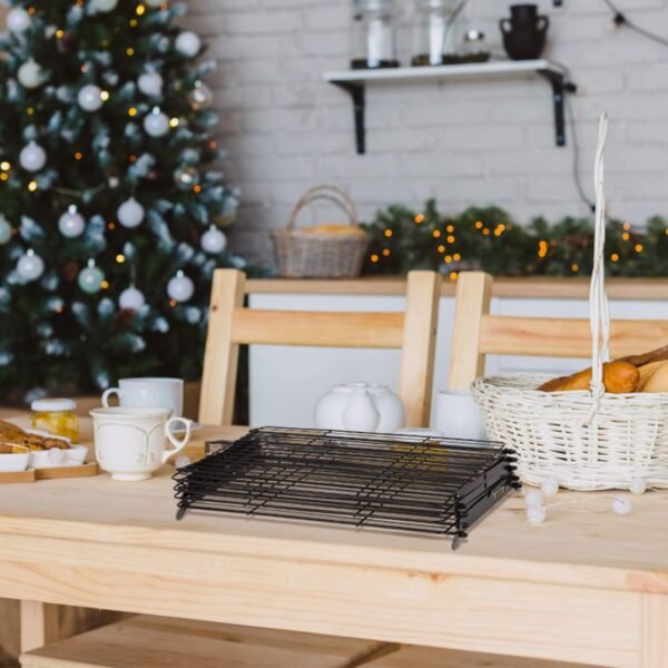 Geesta 2/3/4-Tier Upgraded Collapsible Cooling Rack with Adjustable 3 Setting Design Stackable Roasting Cooking Drying Wire Cooling Rack for Cookies Baking Gifts for Women - Image 8